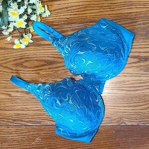 Playtex Blue Bra with Swirl Design